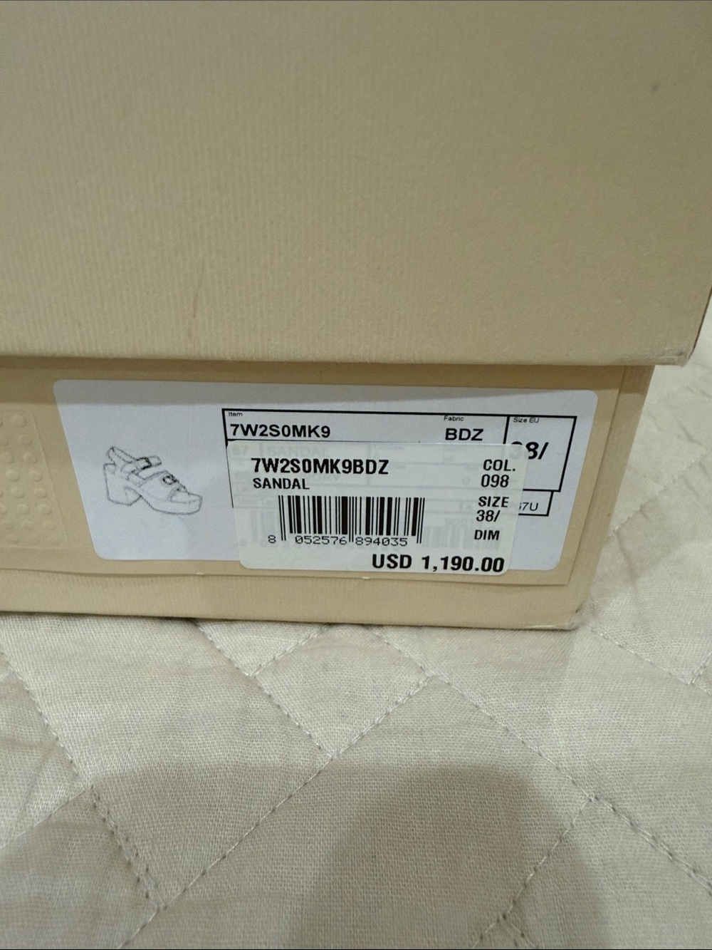 Valentino Garavani White Leather Platform Cork Sandals with Gold Logo - Picture 2 of 6